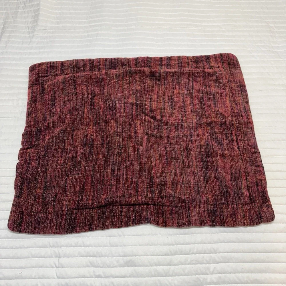 Pottery Barn Velvet And Knit Pillow Cover With Buttons Red 23x29